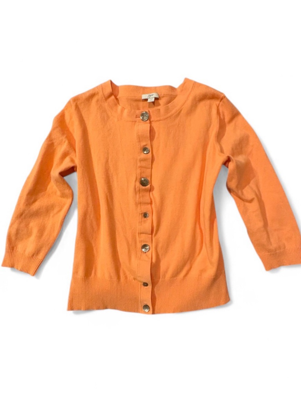 J. Jill Orange Button-Front Cardigan Sweater XS